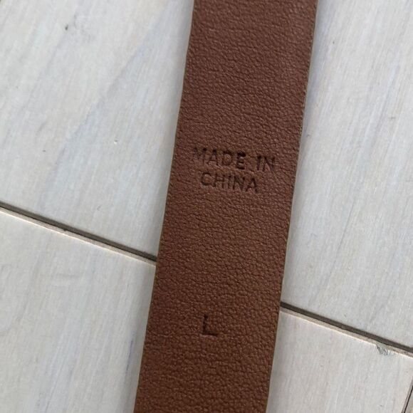 Lauren Ralph Lauren Women's Italian Genuine Leather Aligator Belt Brown Large - Picture 7 of 7